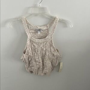 Active USA Cream Knit Tank Top
